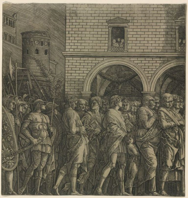 Bottega di Andrea Mantegna, Il trionfo di Cesare. I senatori, ante 1506. National Gallery of Art, Pepita Milmore Memorial Fund 1991, Washington