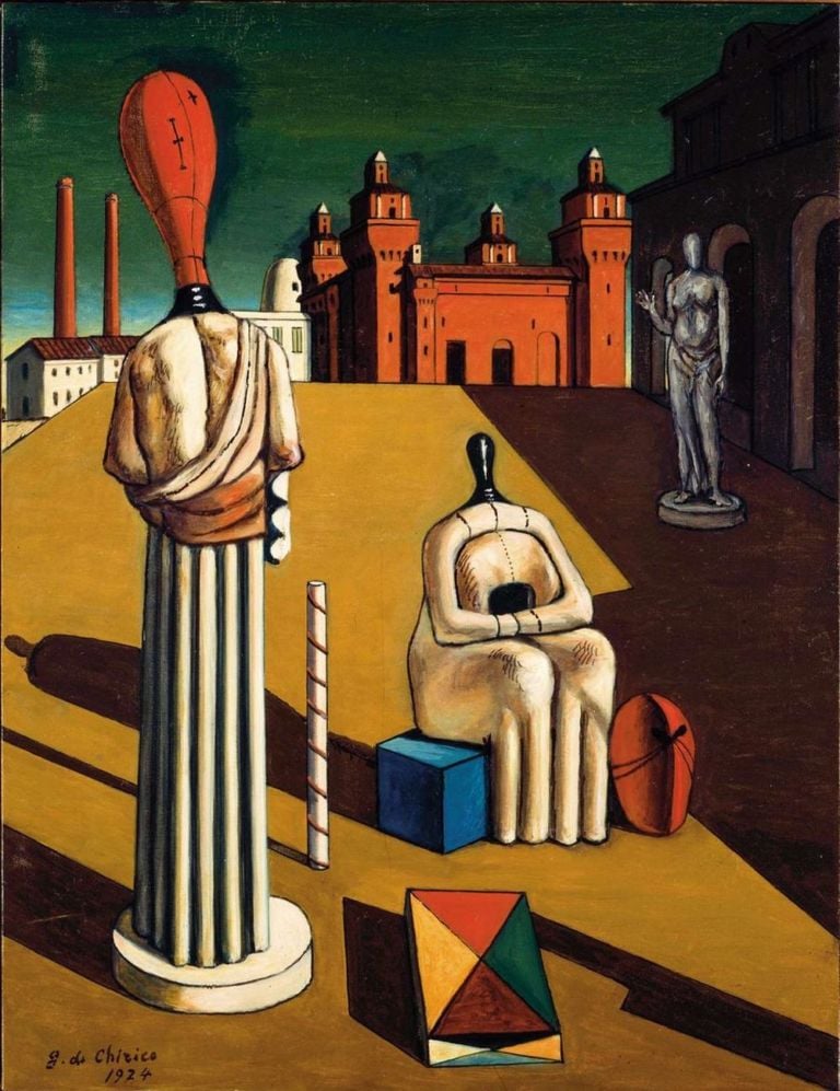 Giorgio de Chirico, Le muse inquietanti, 1974, olio su tela, 65x50 cm, Fondazione Giorgio e Isa de Chirico Roma