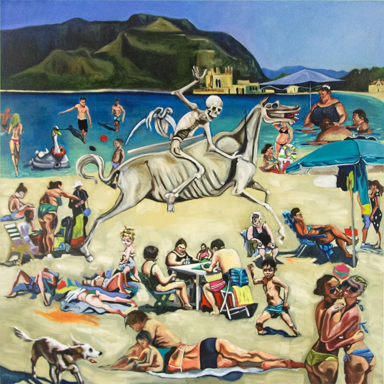 Linda Randazzo, Il trionfo della Morte, olio su tela, 200 cm x 200 cm, 2018