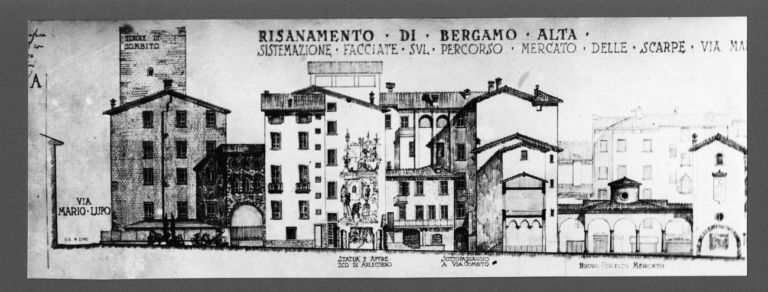 Luigi Angelini, Progetto per il Piano di Risanamento di Città Alta, 1934 © Archivio famiglia Angelini