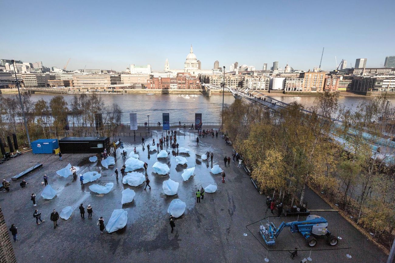 Olafur Eliasson, Ice Watch, Bankside, Londra 2018. Photo Justin Sutcliffe