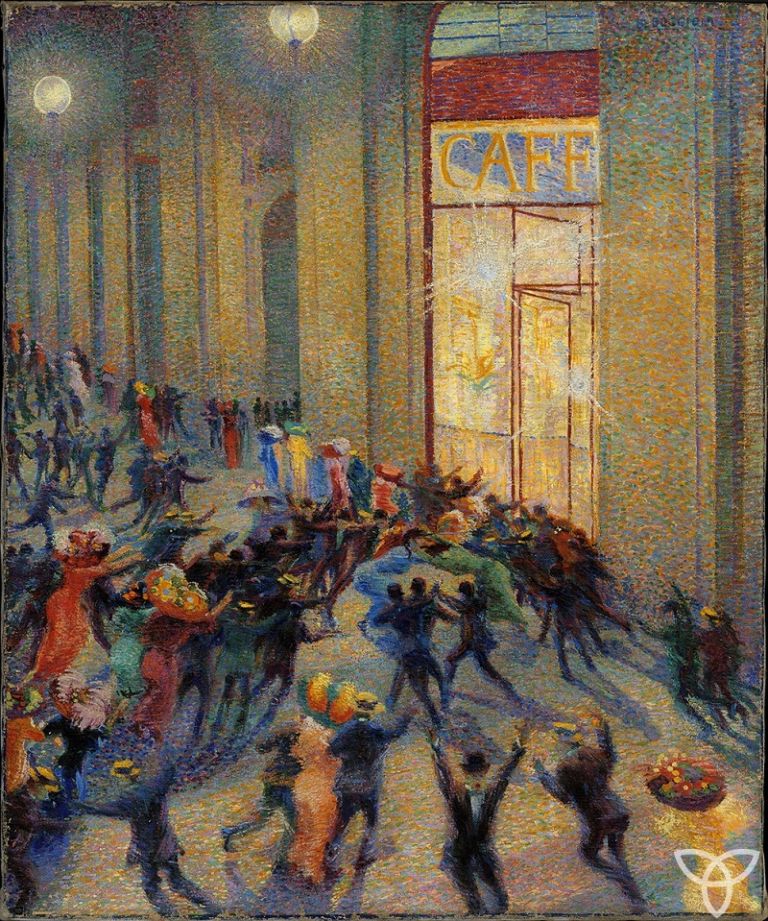 Umberto Boccioni, Rissa in galleria, 1910, Pinacoteca di Brera, Milano © Haltadefinizione Image Bank © Pinacoteca di Brera