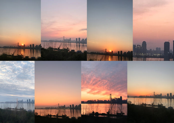 图 Un collage di tramonti di Wuhan