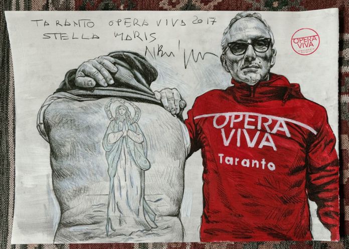Alessandro Bulgini, Taranto Opera Viva, Stella Maris 2017, 2020, matita e acrilico su cartoncino, cm 56x76