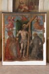 Anonimo, Cristo con la croce e santi Ubaldo e Francesco, Gubbio, Chiesa di San Giuliano, su concessione della Diocesi di Gubbio