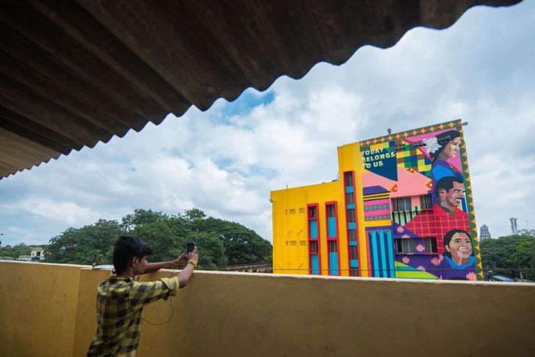 Aravani Art Project, Indru Namadhai. Today belongs to us, Coimbatore. Photo Pranav Gohil