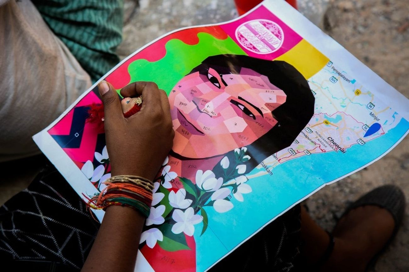 Aravani Art Project, Manidham Malarattum (Let Humanity Bloom), Chennai. Photo Steevez Rodriguez & Soundar Rajan
