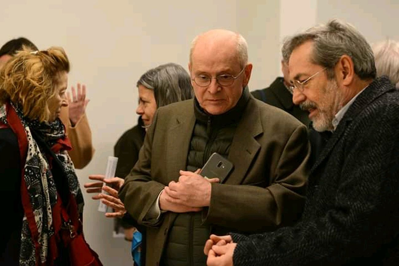 Giorgio Verzotti con Domenico Bianchi. Photo Leonardo Morfini