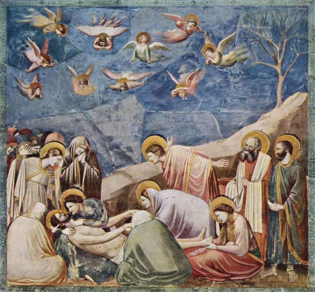 Giotto di Bondone, Compianto sul Cristo morto, 1303-05, affresco, cm 200x185. Cappella degli Scrovegni, Padova
