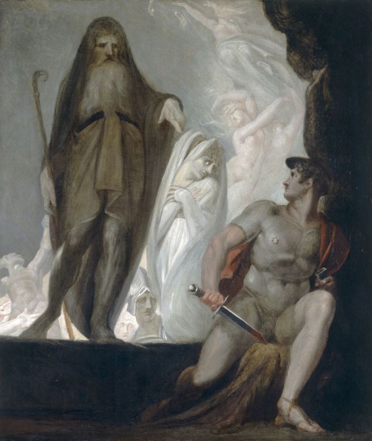 Johann Heinrich Füssli, Tiresia predice il futuro a Ulisse, 1804, olio su tela. Cardiff, National Museum of Wales