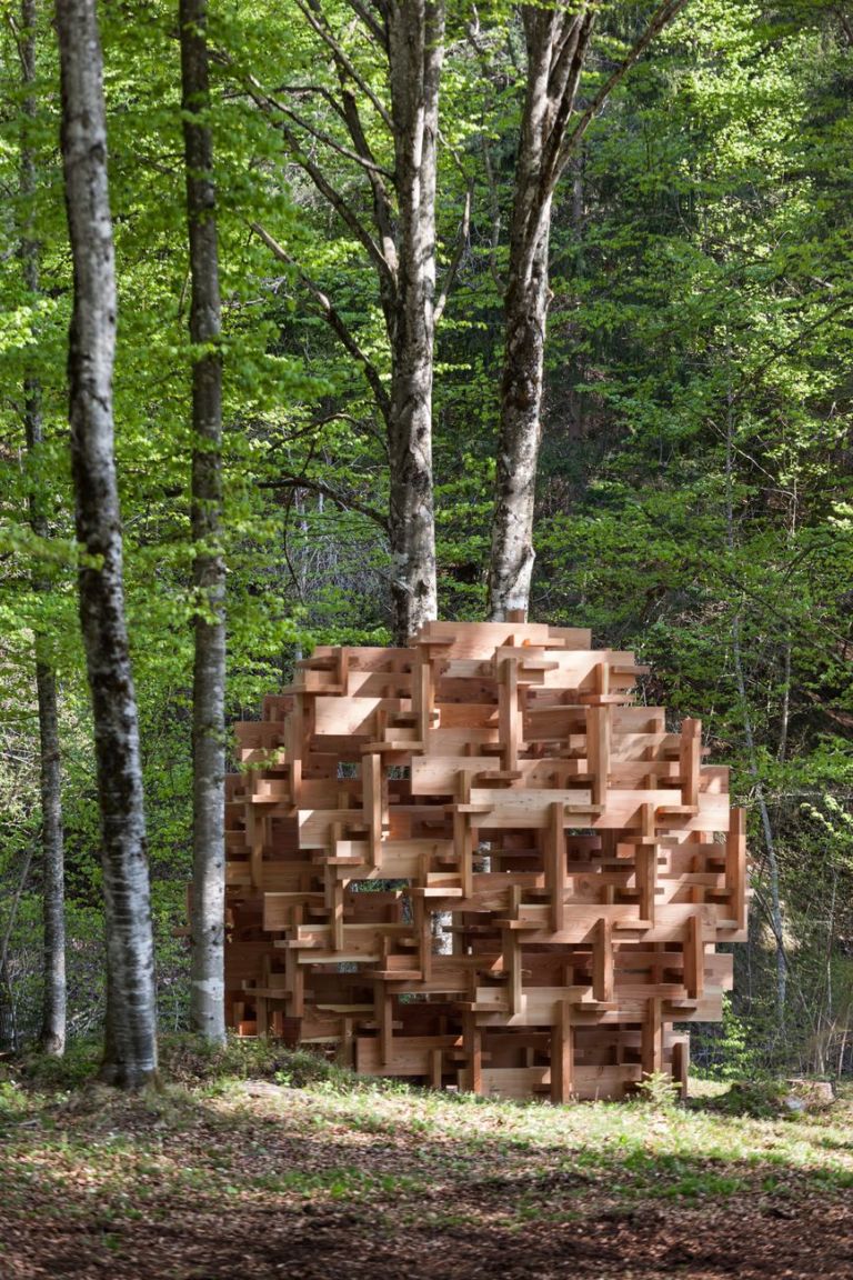 Kengo Kuma, Kodama. Photo Giacomo Bianchi © Arte Sella