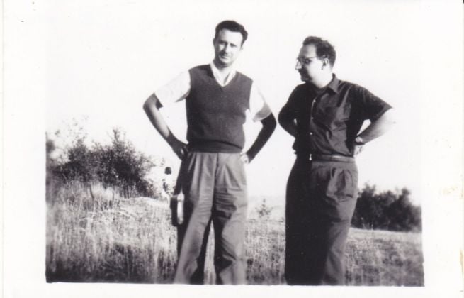 Manganelli con Giovanni Terranova, che fu suo capitano militare nei Lupi di Toscana durante il servizio militare nel 1943. Archivio Lietta Manganelli