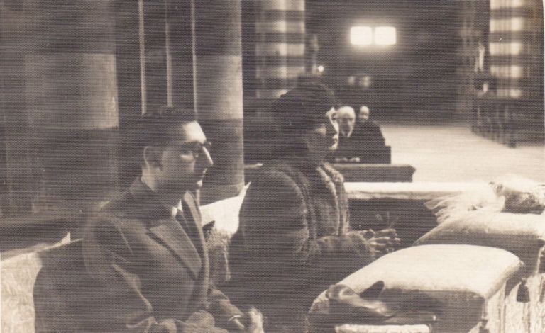 Manganelli il giorno del matrimonio con Fausta Preschern, nel 1946 a Milano. Archivio Lietta Manganelli