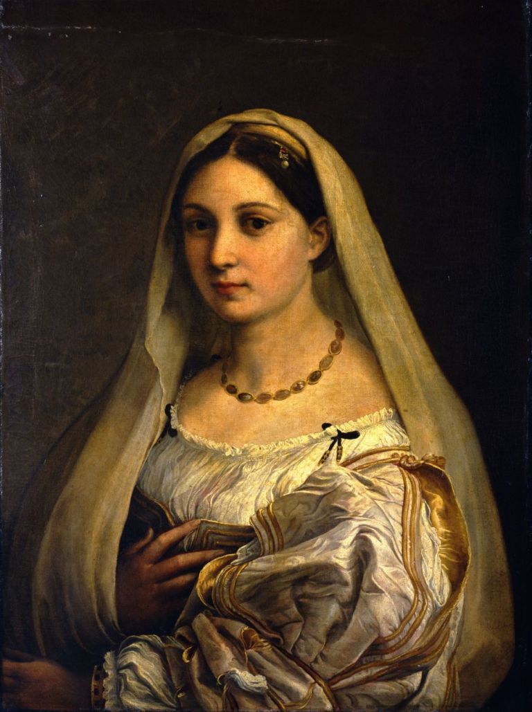 Raffaello, Ritratto di donna detta “La Velata”, 1512-13 ca., olio su tela. Firenze, Gallerie degli Uffizi, Galleria Palatina. Photo Gabinetto fotografico delle Gallerie degli Uffizi - Su concessione del Ministero per i Beni e le Attività Culturali e del Turismo