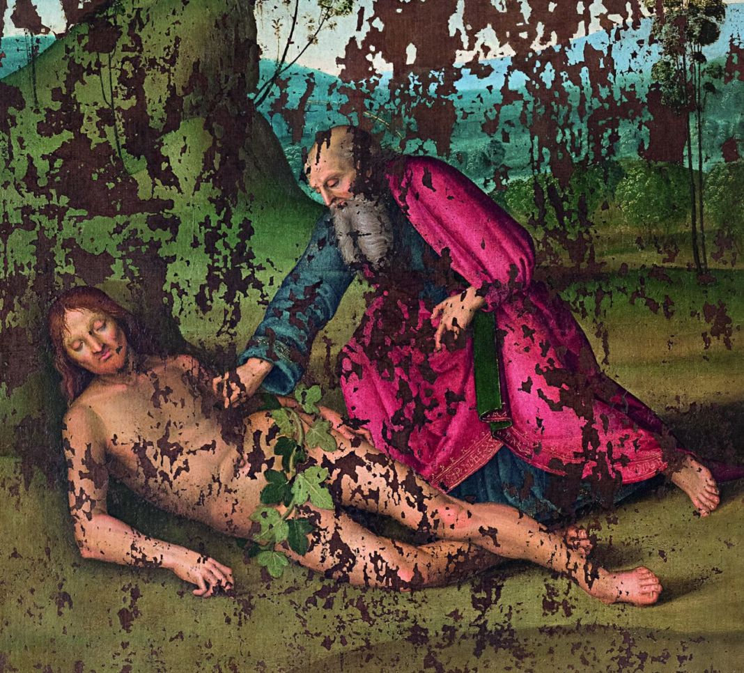 Raffaello, Stendardo SS. Trinità, particolare, Creazione di Eva, Città di Castello, Pinacoteca Comunale