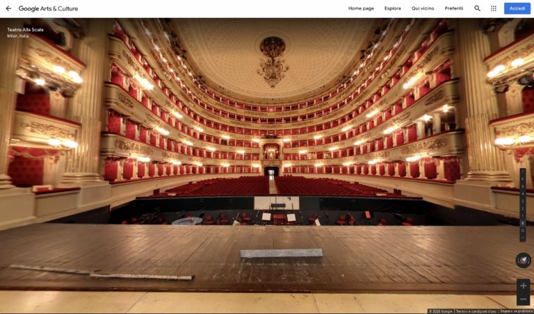 Vista dal palcoscenico del Teatro alla Scala, Street View, Teatro alla Scala Google Arts&Culture