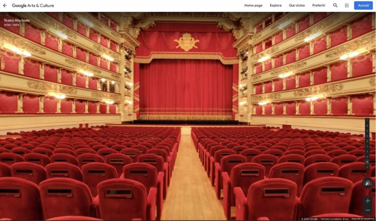 Vista dalla platea del Teatro alla Scala, Street View, Teatro alla Scala Google Arts&Culture