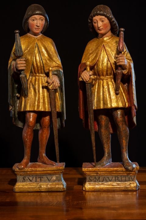 Domenico da Tolmezzo, Sculture in legno San Vito e San Maurizio