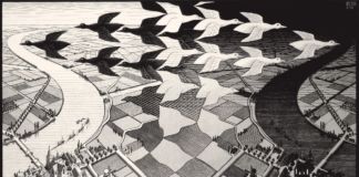 Maurits Cornelis Escher, Giorno e notte, Febbraio 1938 Collezione privata, Italia All M.C. Escher works © 2019 The M.C. Escher Company. All rights reserved