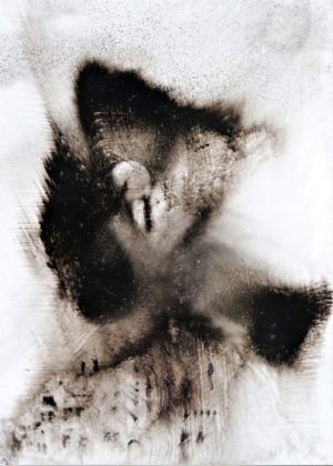 Andrea Chidichimo, Senza titolo, fuliggine su lastra, 14x10 cm