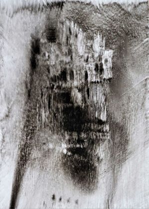 Andrea Chidichimo, senza titolo, fuliggine su lastra, 14x10 cm