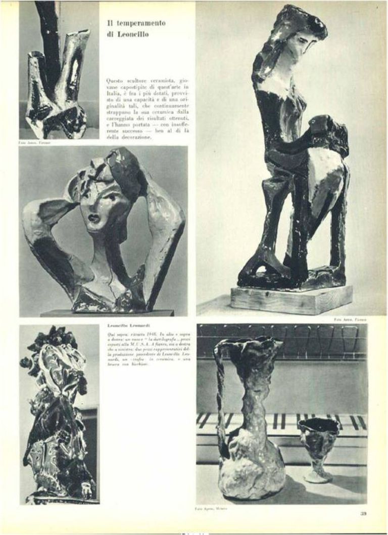 Articolo di Gio Ponti del 1950 su Domus sulla mostra Italy at work con le opere realizzate da Leoncillo Leonardi Leoncillo Leonardi, un artista da ricordare