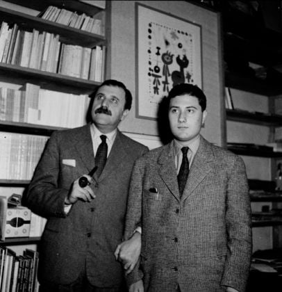 Carlo Cardazzo con il figlio Paolo, 1957