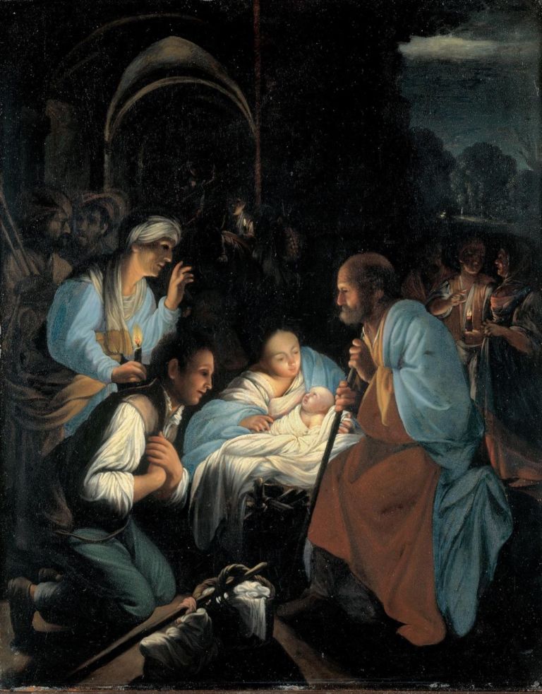 Carlo Saraceni, Natività. Olio su rame, 36,5 x 29 cm. Residenzgalerie, Salisburgo