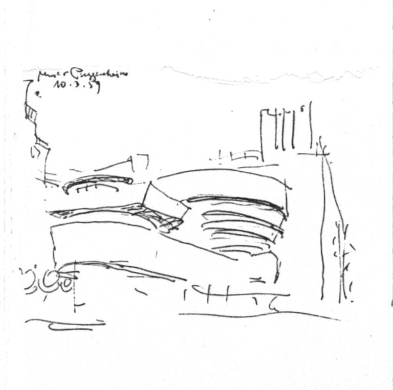 Eugenio Gentili Tedeschi Guggenheim Museum di New York schizzo Architetti d’Italia. Eugenio Gentili Tedeschi, l’eroe