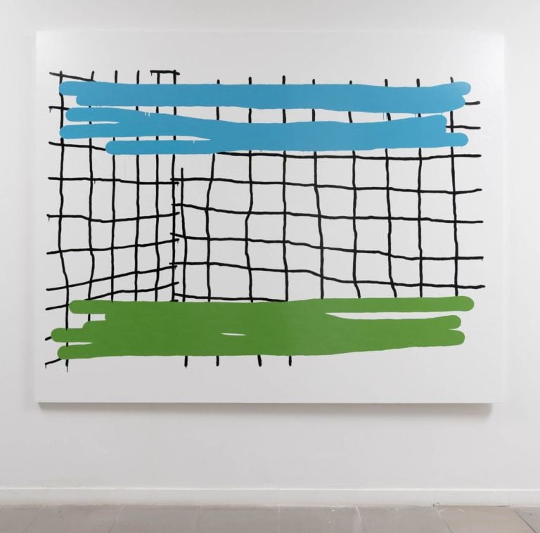 Federica Di Pietrantonio, Dreamland, 2020, enamel con canvas, 190x240 cm, courtesy of the artist and The Gallery Apart Rome, photo by Giorgio Benni