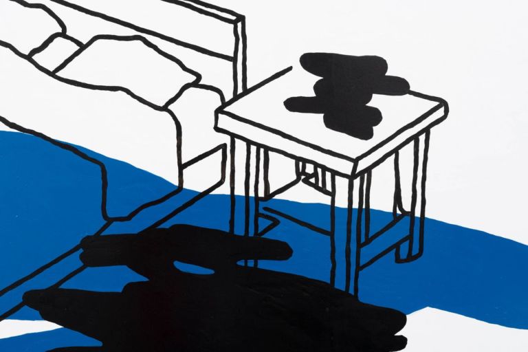 Federica Di Pietrantonio, my life as yours, 2020, detail, enamel on canvas, 190x290 cm, courtesy of the artist and The Gallery Apart Rome, photo by Giorgio Benni