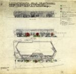 Figini e Pollini, Fascia dei servizi sociali Olivetti, Ivrea (1954 58), eliocopia dettagli per la progettazione del verde. Mart, Archivio del ‘900, Fondo Figini Pollini