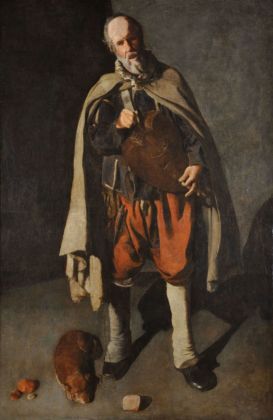 Georges de La Tour, Il suonatore di ghironda con cane, 1622 25. Olio su tela, 186 x 120 cm. Musée du Mont de Piété, Bergues