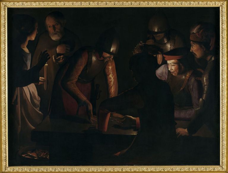 Georges de La Tour, La negazione di Pietro, 1650. Olio su tela, 120 x 161 cm. Musée d'arts de Nantes