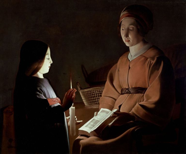 Georges de La Tour (studio), Educazione della Vergine, 1650 ca. Olio su tela, 83,8 x 100,3 cm. The Frick Collection, New York