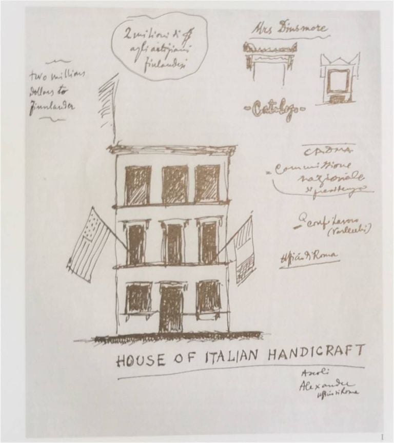 House of Italian Handcraft di New York, disegno di Ragghianti, ca. 1947
