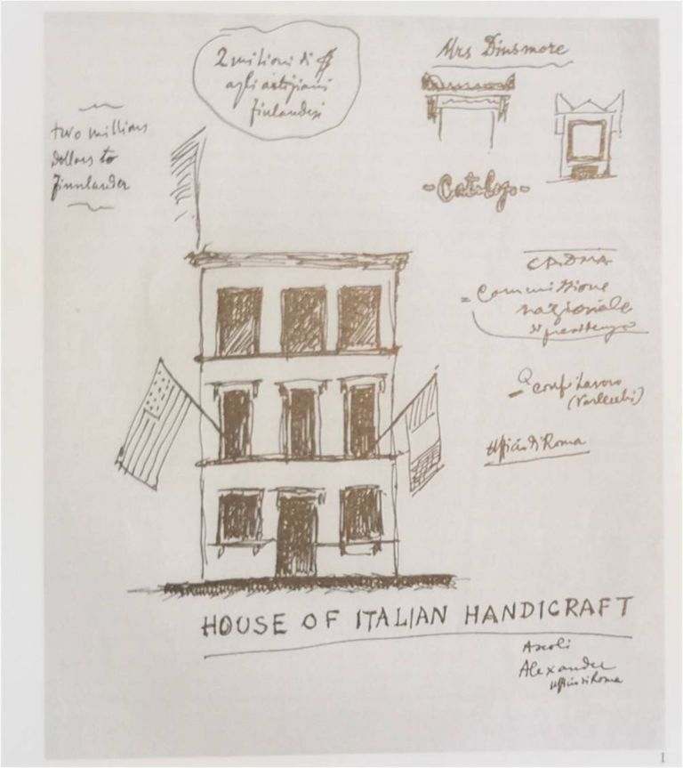 House of Italian Handcraft di New York, disegno di Ragghianti, ca. 1947