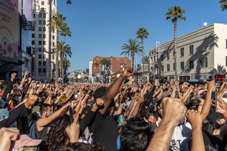 7 giugno 2020 la mattina a Compton City Hall manifestazione organizzata da @comptoncowboys e nel pomeriggio a Hollywood dove sono presenti circa 15.000 persone ©fabianocaputo