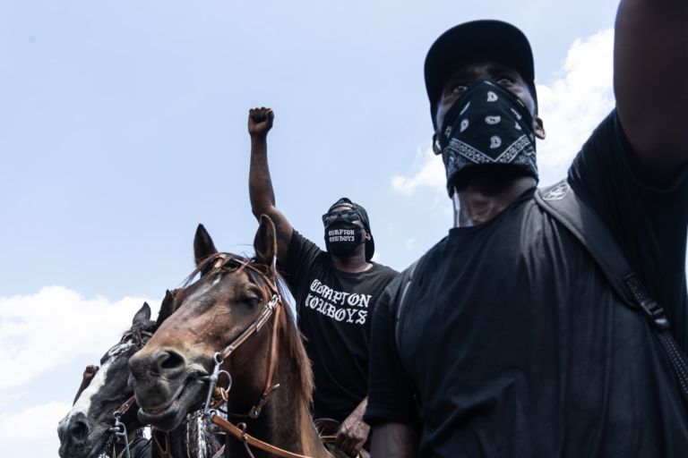 7 giugno 2020 la mattina a Compton City Hall manifestazione organizzata da @comptoncowboys e nel pomeriggio a Hollywood dove sono presenti circa 15.000 persone ©fabianocaputo