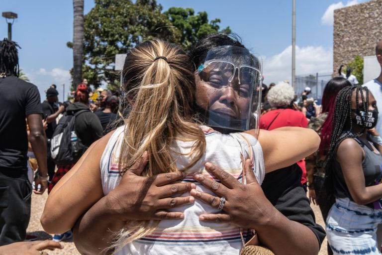 7 giugno 2020 la mattina a Compton City Hall manifestazione organizzata da @comptoncowboys e nel pomeriggio a Hollywood dove sono presenti circa 15.000 persone ©fabianocaputo