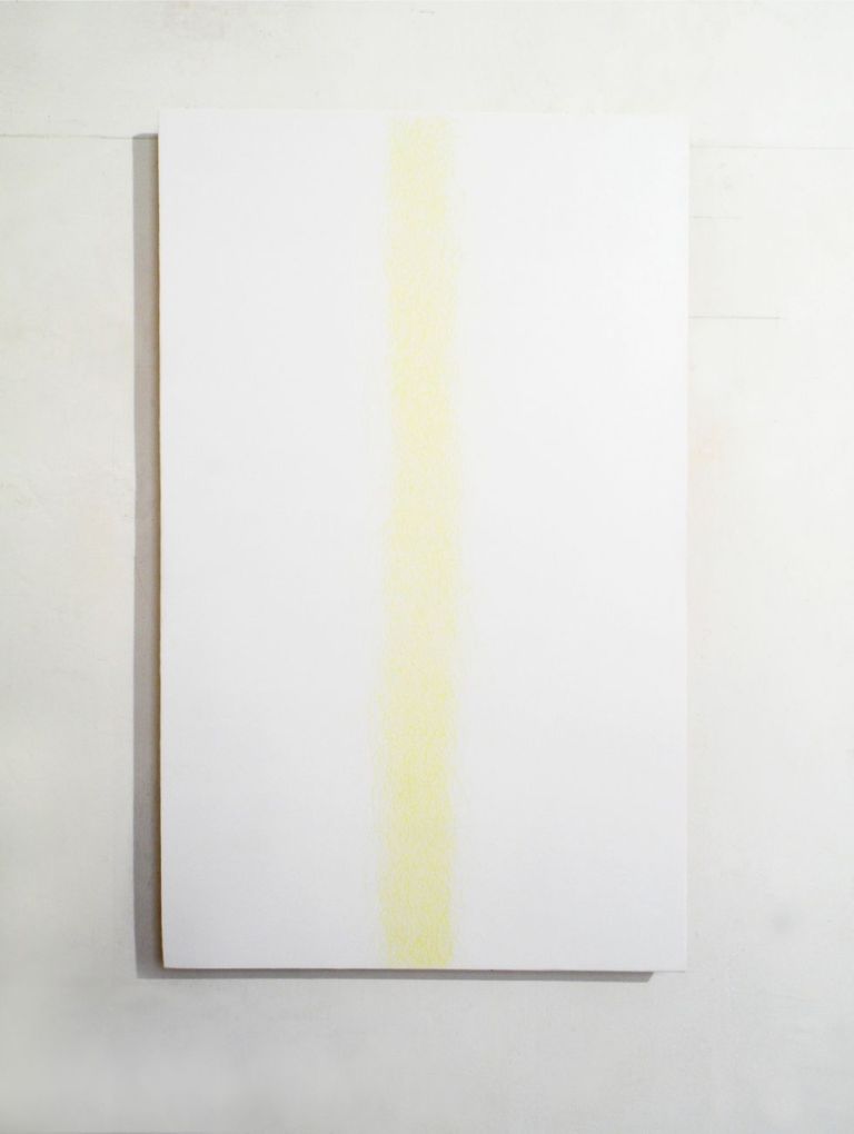 Mario Airò, Onement l, 2020, tempera calligrafica e gesso su tavola, cm 118,7x73,3