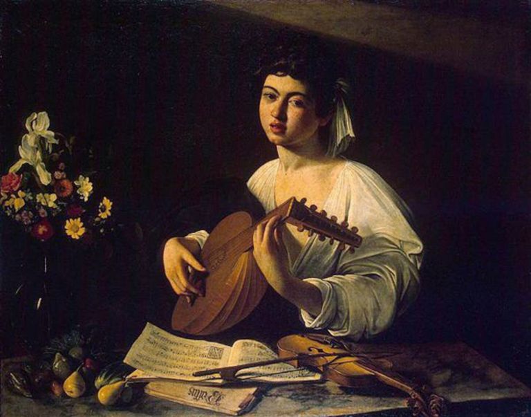 Michelangelo Merisi da Caravaggio, Suonatore di liuto, 1596 ca. Museo dell'Ermitage, San Pietroburgo