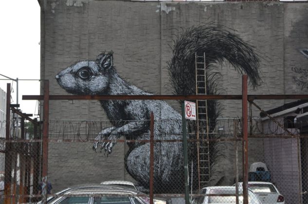 Roa, Squirrel, 2013, 160 Berry Street, New York. Photo Hrag Vartanian via Flickr