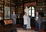 Antonio Porteri, presidente della Fondazione Ugo Da Como, Giovanna Nocivelli e l'assessore Stefano Bruno Galli. Courtesy Fondazione Ugo Da Como