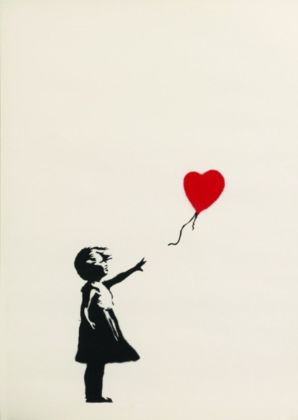 Banksy, Girl with Balloon 2004 05, serigrafia su carta, 76x56 cm. Collezione privata