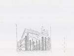 Concorso nazionale per la nuova sede degli uffici della Camera dei Deputati a Roma, progetto di Giuseppe Samonà e Albero Samonà. Veduta prospettica (copia) Università Iuav di Venezia, Archivio Progetti, fondo Giuseppe Samonà
