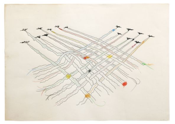 Gianni Pettena, Imprisonment, 1971. China e matite colorate su carta, Concorso Trigon ’71, Graz (Austria)