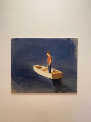 Gideon Rubin, Boy in Boat, 2020, courtesy Monica De Cardenas