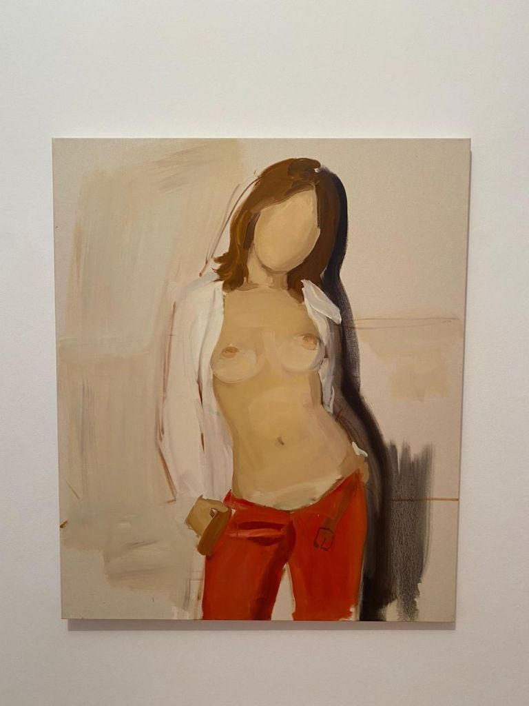 Gideon Rubin. Red Trousers, 2019, courtesy Monica De Cardenas