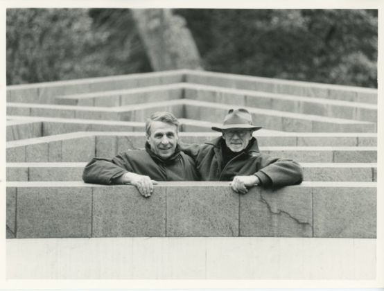 Giuliano Gori e Robert Morris nel Labirinto